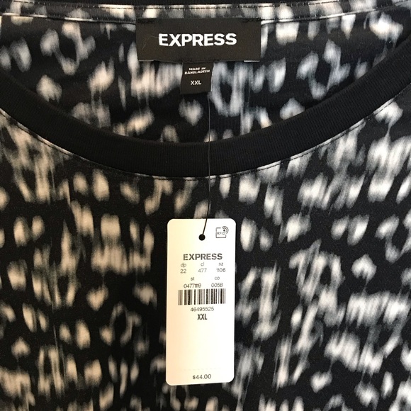 Express Men’s Blurred Abstract Perfect Pima Cotton T shirt size XXL NWT - Picture 7 of 8